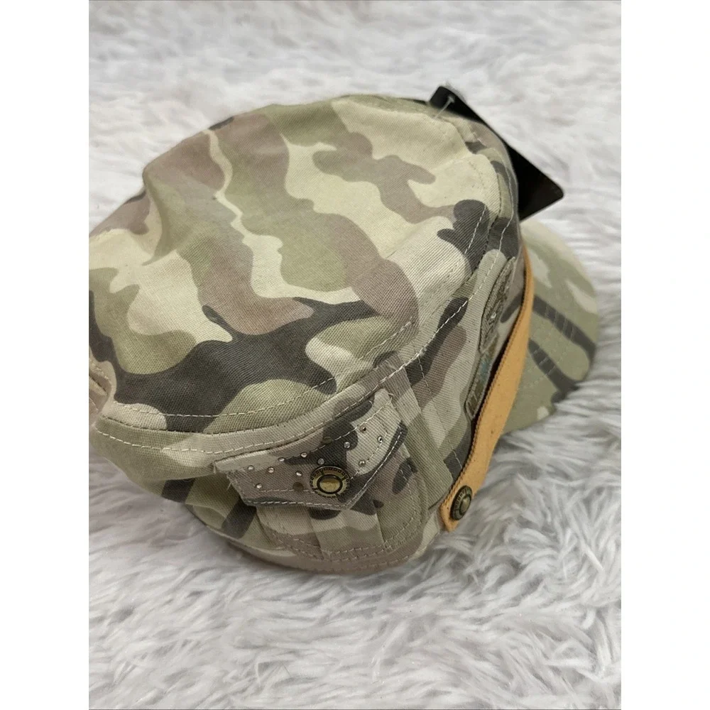 Hannah Montana Disney Camo Cadet Hat Military Cap Rhinestone Rockin MGB-7408 NWT